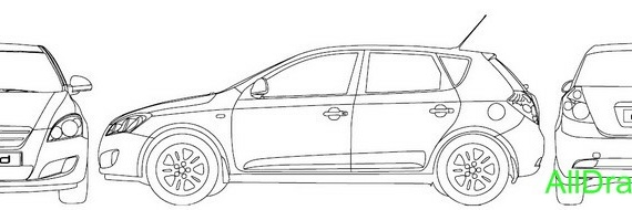 Kia Cee'd Hatchback (2007) (Кия Сид Хэтчбек (2007)) - чертежи (рисунки) автомобиля
